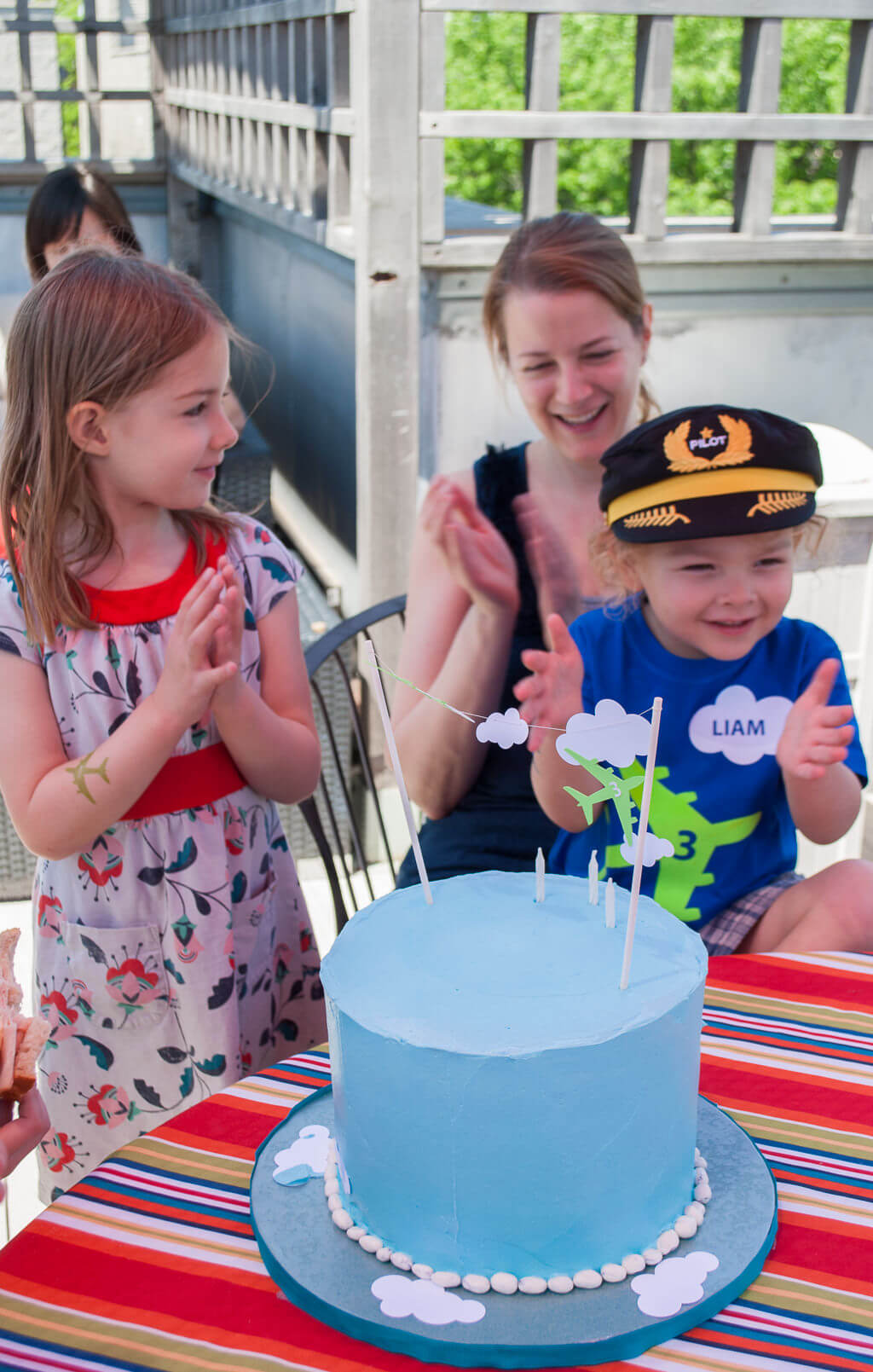 Airplane birthday party ideas - airplane birthday cake and airplane t-shirt
