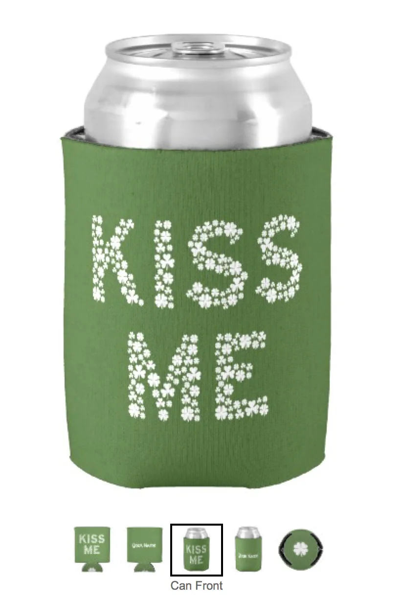 Cute Kiss Me (I’m Irish) Spelled With Shamrock Clovers - great for St. Patrick's Day! #stpatricksday