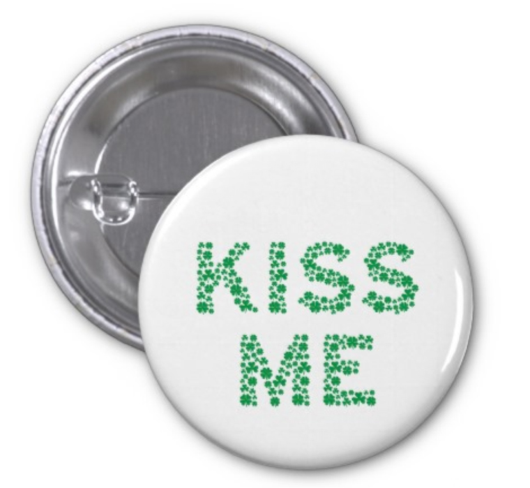 Cute Kiss Me (I’m Irish) Spelled With Shamrock Clovers - great for St. Patrick's Day! #stpatricksday