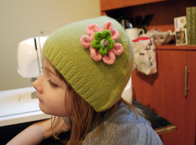 DIY Winter Hat from Recycled Sweaters