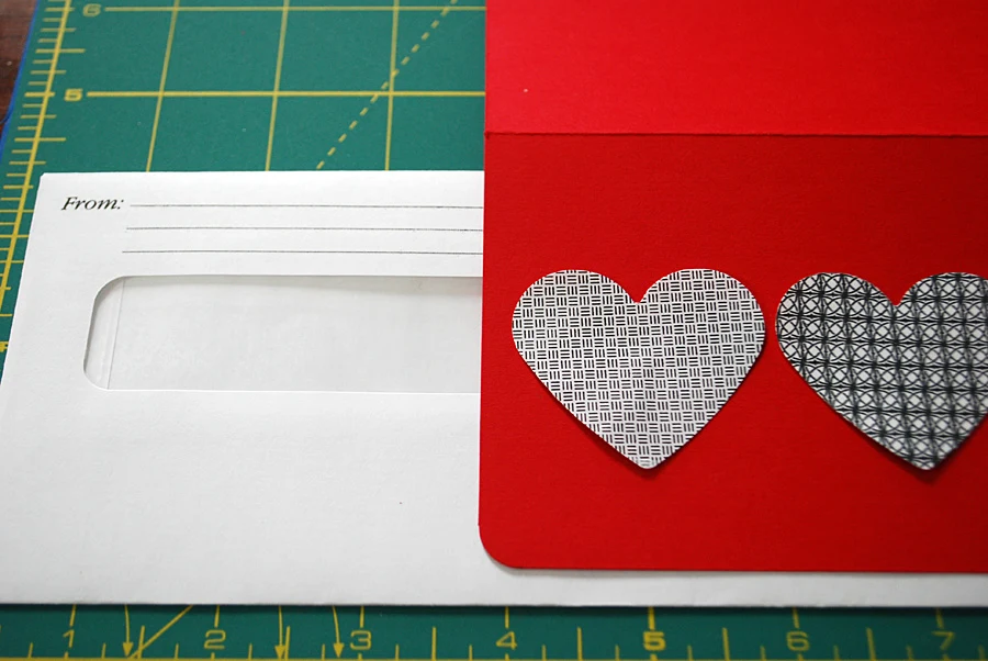 DIY Valentine Card Idea using recycled security envelopes