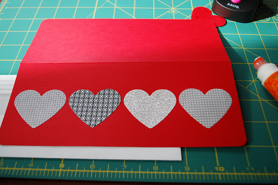 DIY Valentine Card Idea using recycled security envelopes