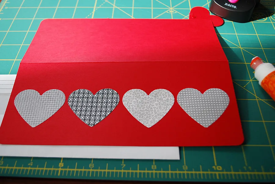 DIY Valentine Card Idea using recycled security envelopes