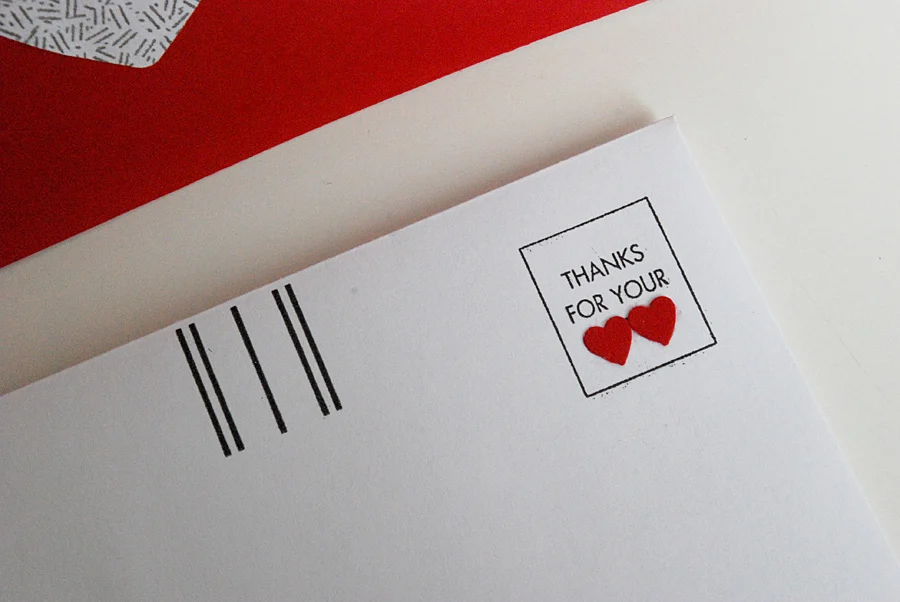 DIY Valentine Card Idea using recycled security envelopes