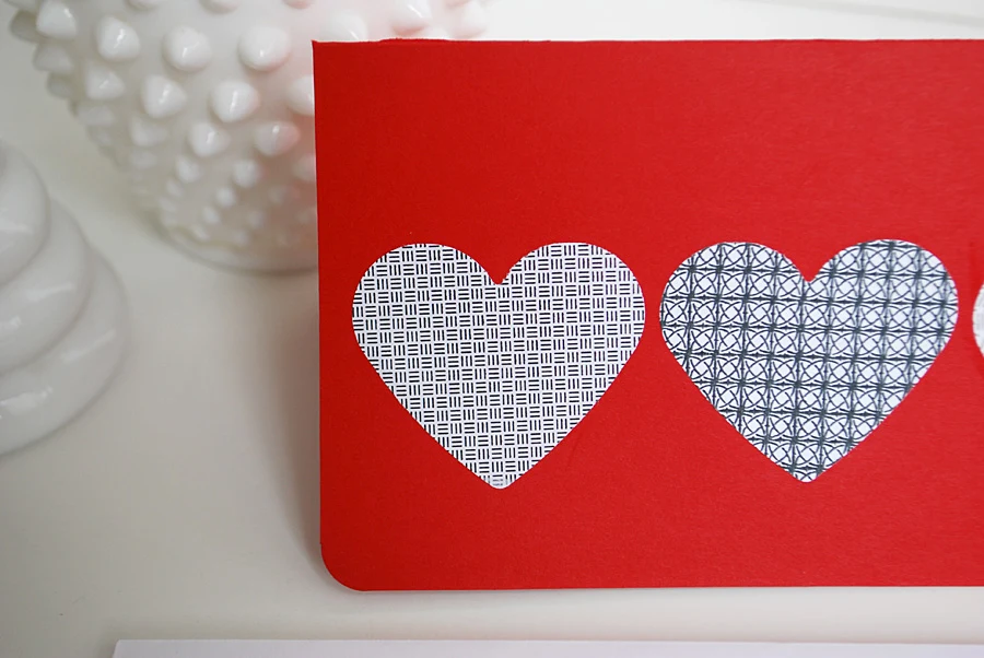 DIY Valentine Card Idea using recycled security envelopes