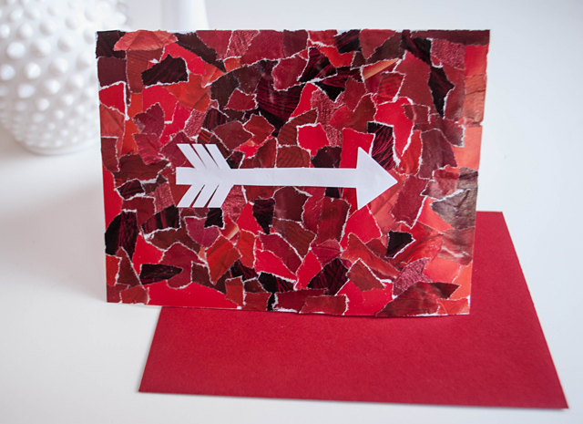 Valentine's Day Card using recycled magazines