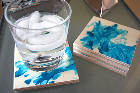 Mod Podge decoupaged DIY coasters