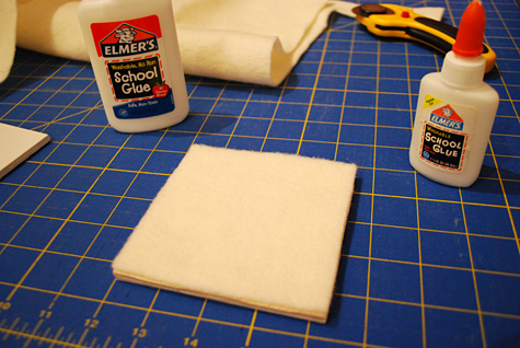 Making decoupage tile coasters - how to make with ceramic tiles, Mod Podge and kid's fingerpainting artwork