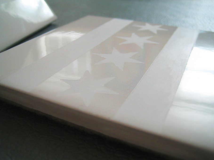 Make your own coasters with ceramic tiles and etching cream - plus Chicago flag free template