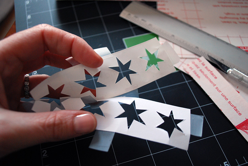 Make your own coasters with ceramic tiles and etching cream - plus Chicago flag free template