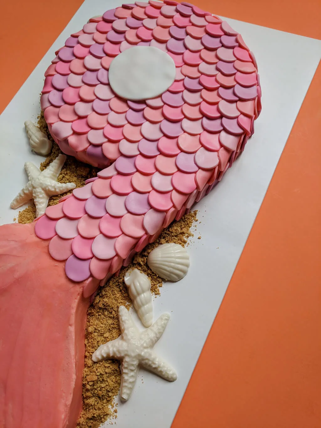 Easy mermaid birthday cake with scales