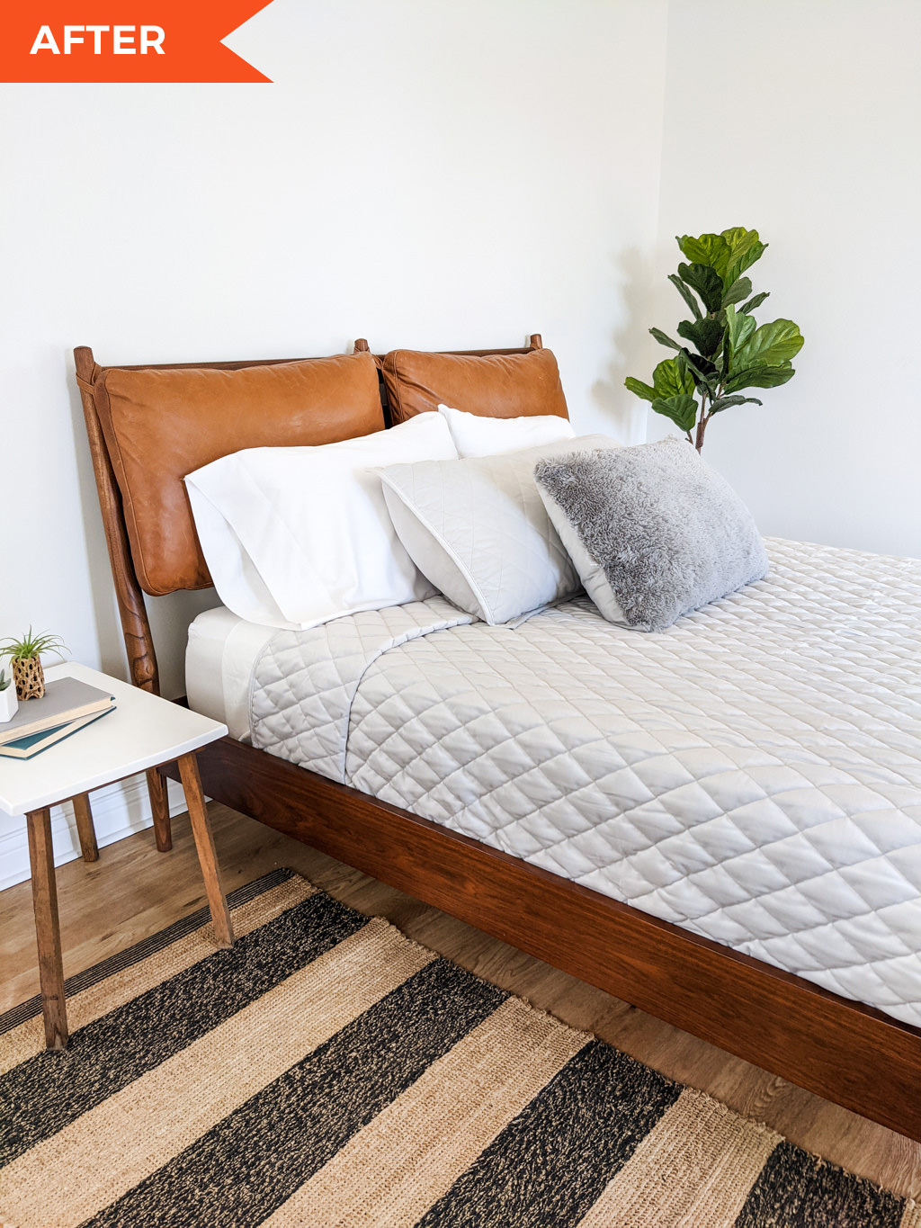 Mid-Century Modern bedroom comforter in gray