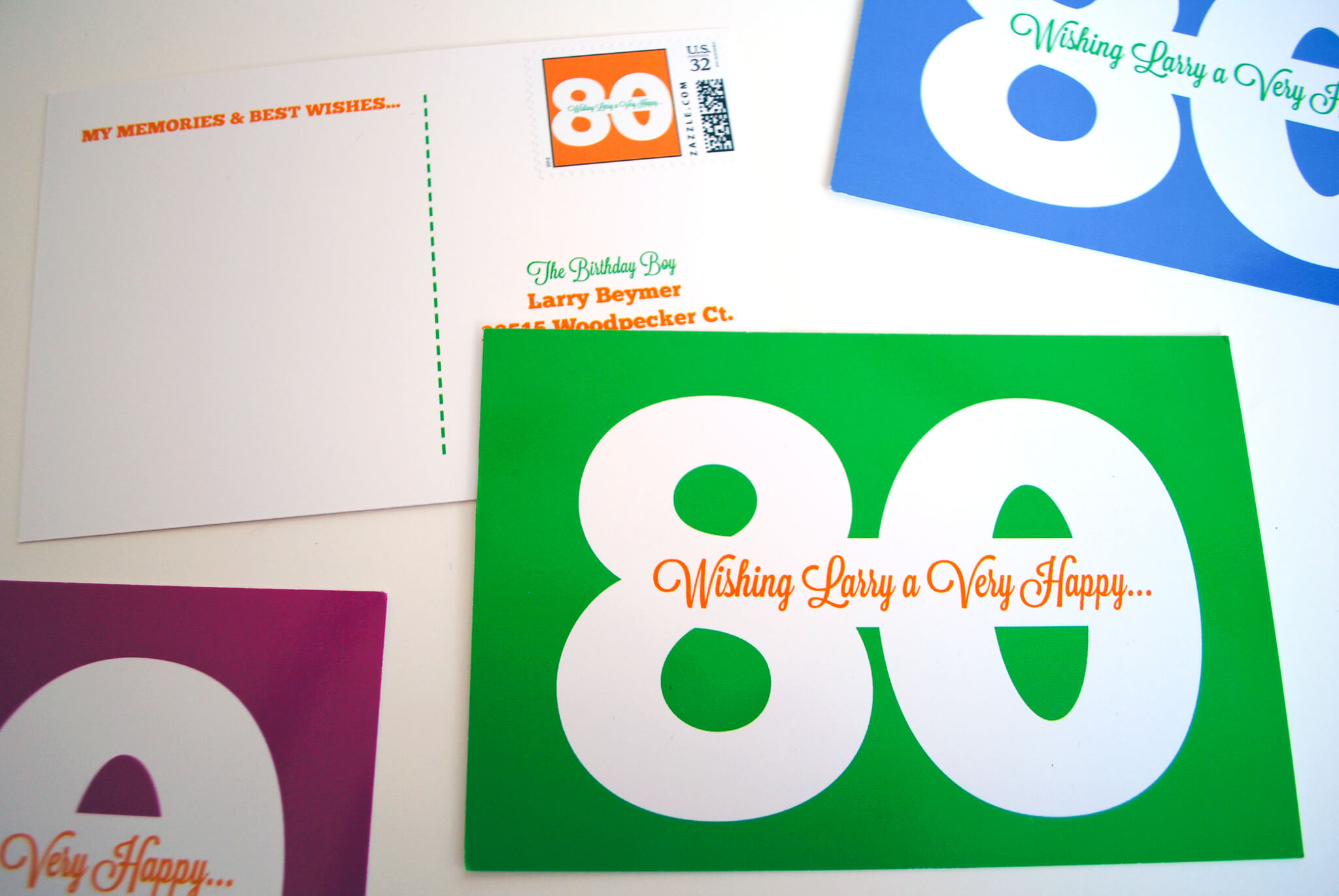 Milestone birthday idea: Printable birthday postcards for 80th 70th 75th 65th 60th 50th birthday gifts