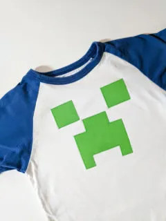 DIY Minecraft birthday tshirt with Creeper face