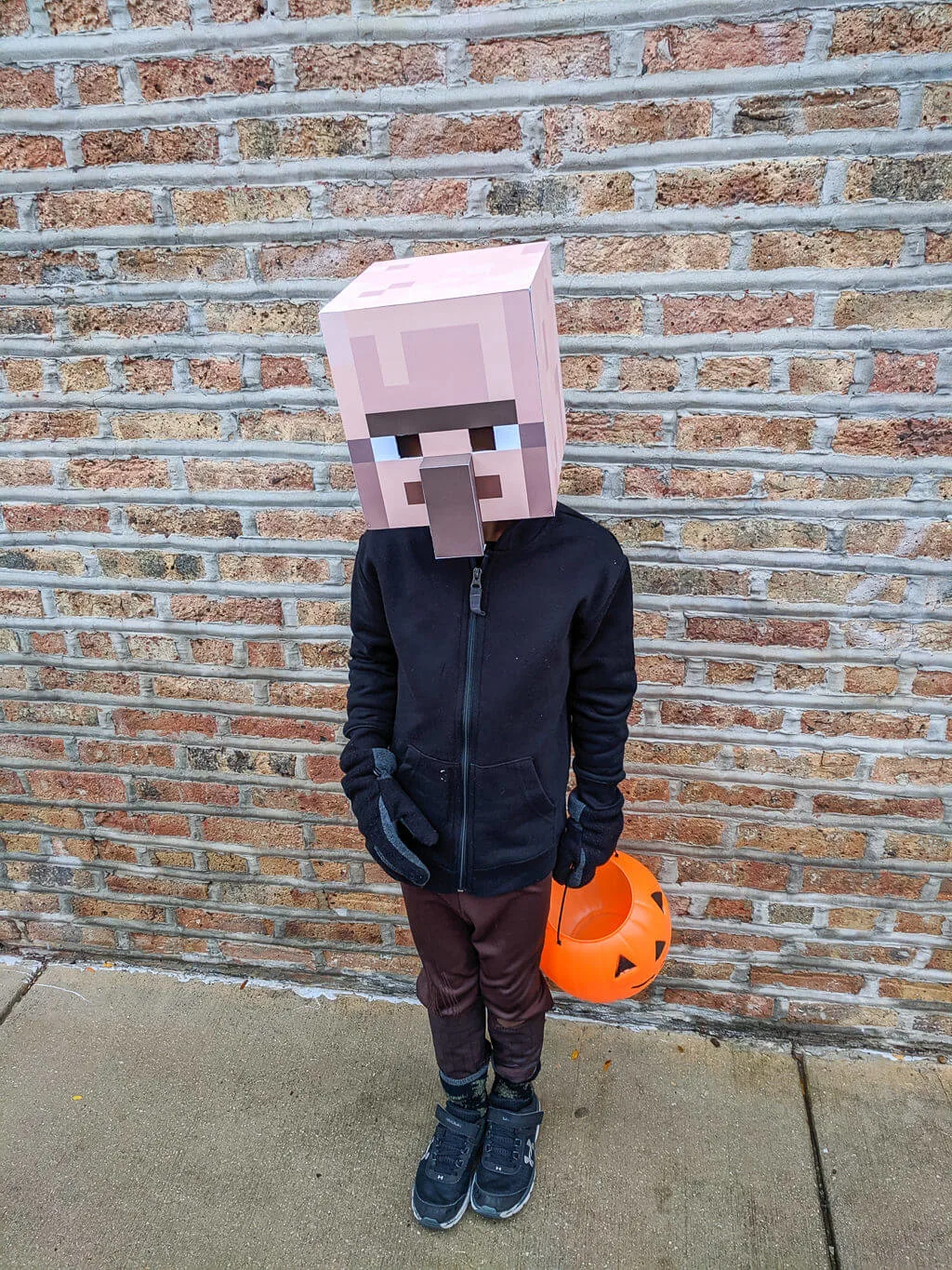 Minecraft costume DIY cardboard head