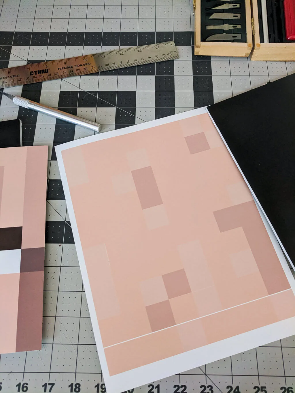 Side of a Minecraft head for a Halloween costume Printable Minecraft villager Halloween costume mask