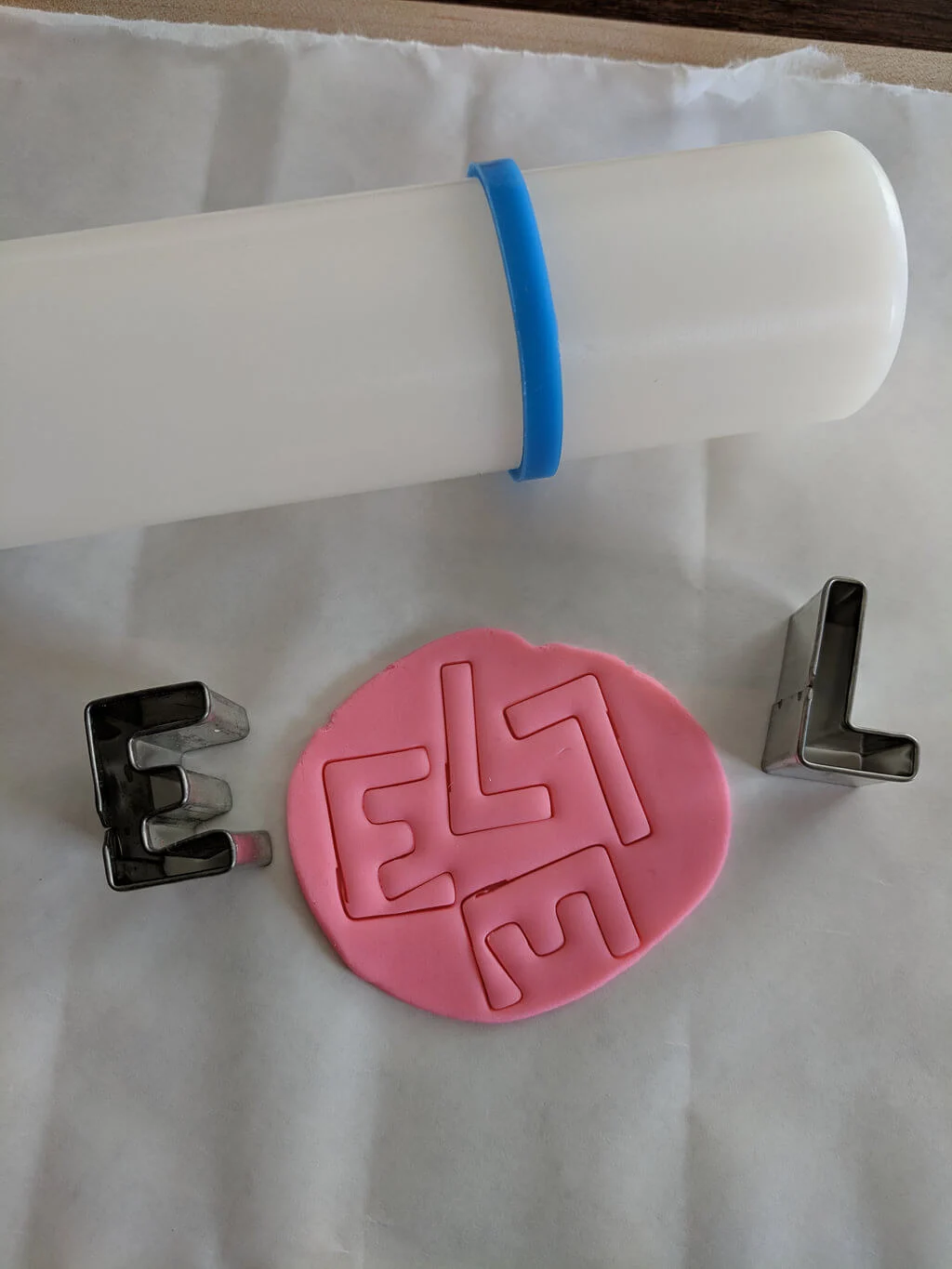 Cutting fondant with cookie cutters