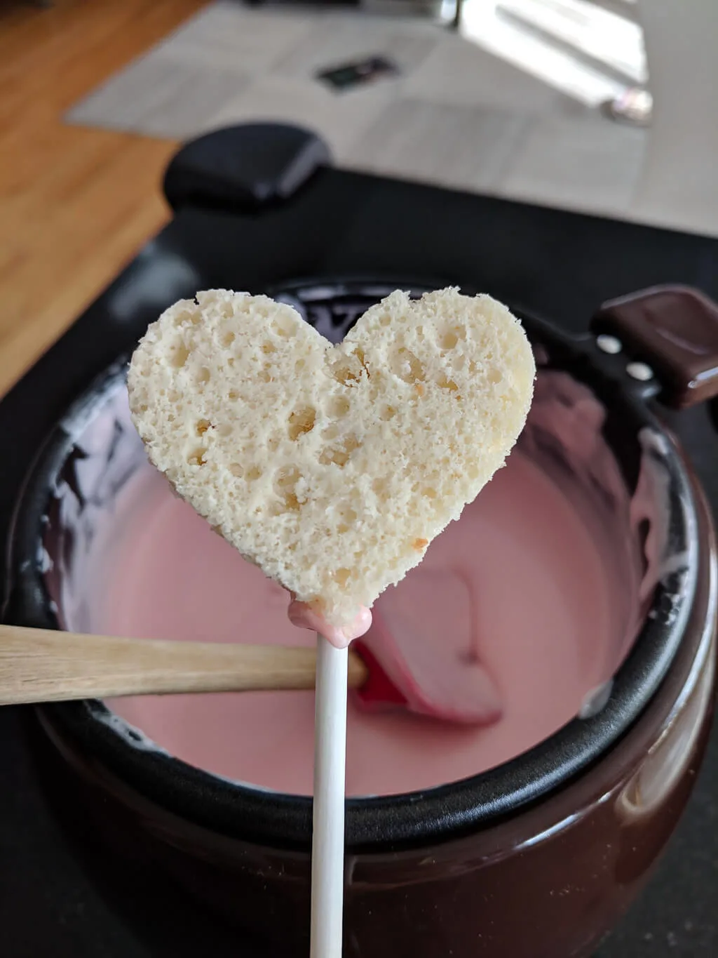Heart cake pop before dipping