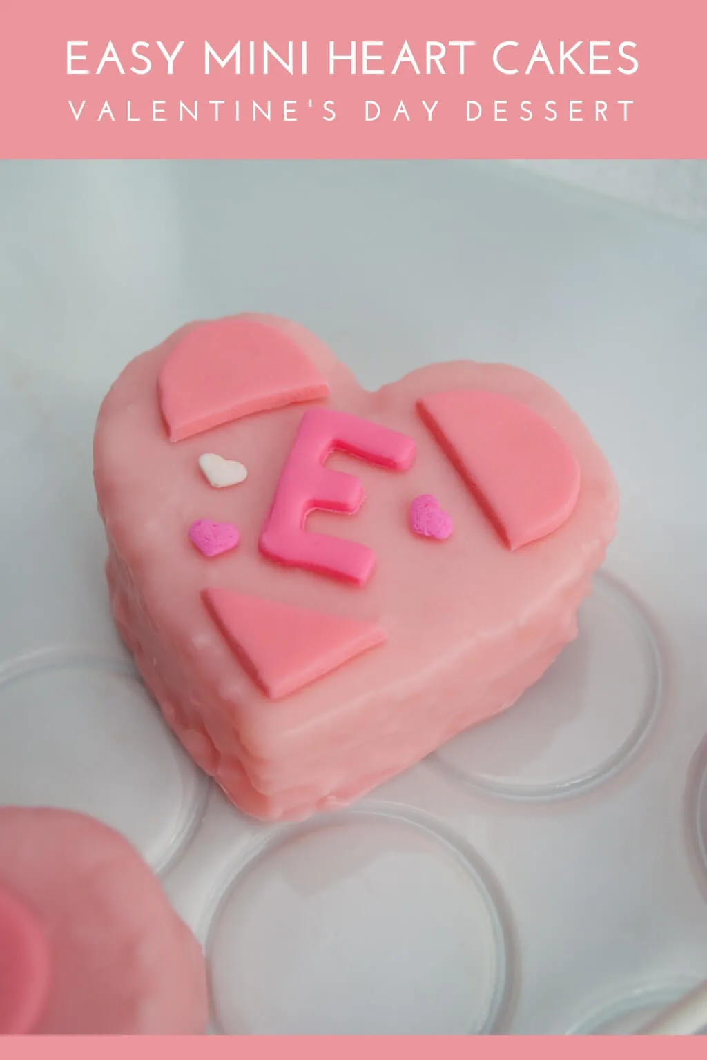 DIY mini heart cakes and heart cake pops with monograms
