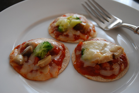 How to make mini pizzas recipe for appetizers or kids using cookie cutters and wheat tortillas