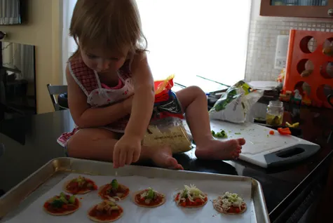 How to make mini pizzas recipe for appetizers or kids using cookie cutters and wheat tortillas