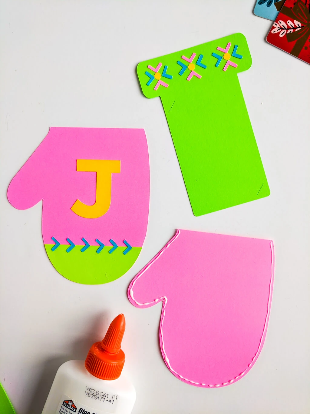 Making DIY Christmas gift card holders