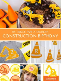 Modern construction birthday party theme decorations