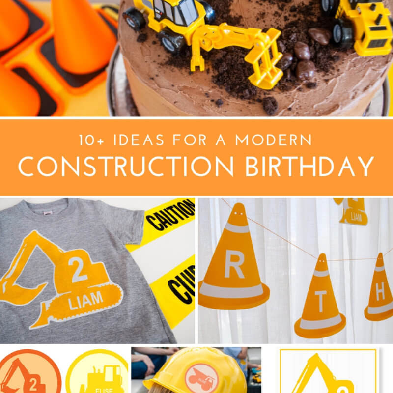 Modern construction birthday party theme decorations