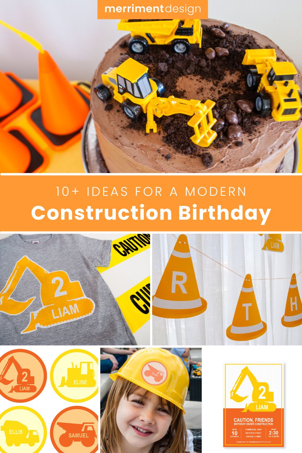 Modern construction birthday party theme decorations