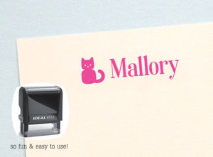 Personalized name stamp with cats