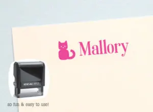 Personalized name stamp with cats