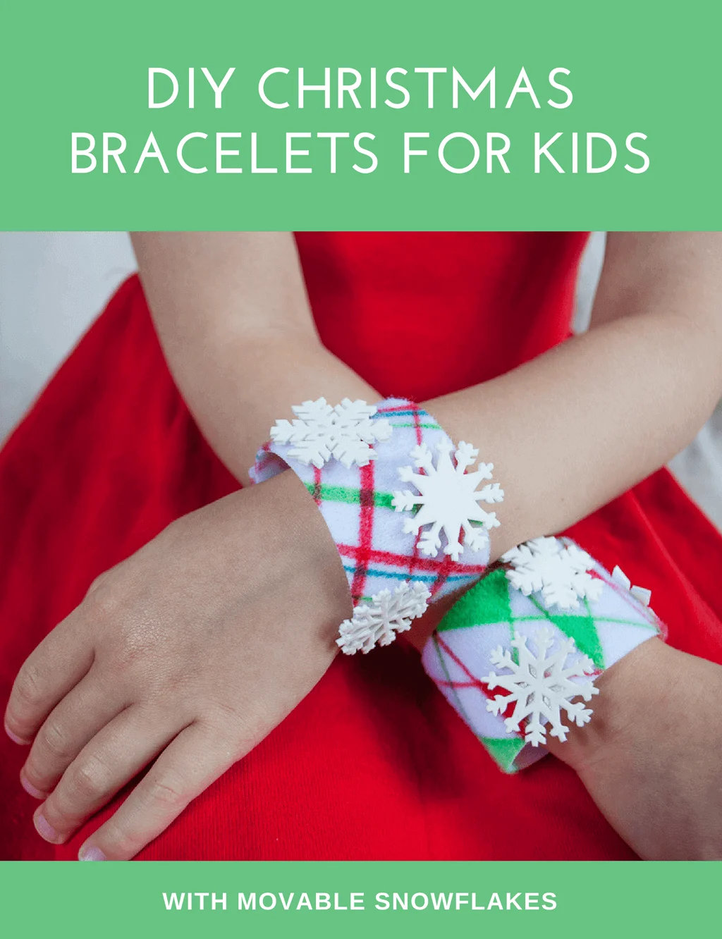 No-sew DIY Christmas bracelets craft for kids. Color any pattern or holiday scene that you wish, and make optional Shrinky Dink snowflakes to dress it up. #christmascrafts #christmas #DIYforkids #handmadechristmas #kidsactivities