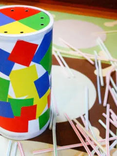 How to make an oatmeal container straw game for babies and toddlers