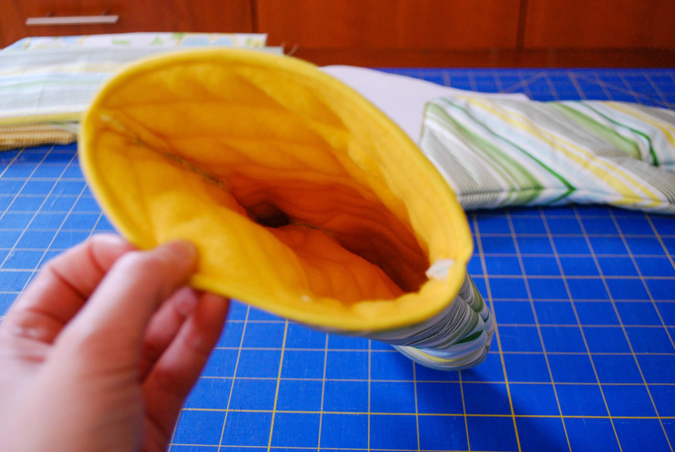 Inside of DIY oven mitt