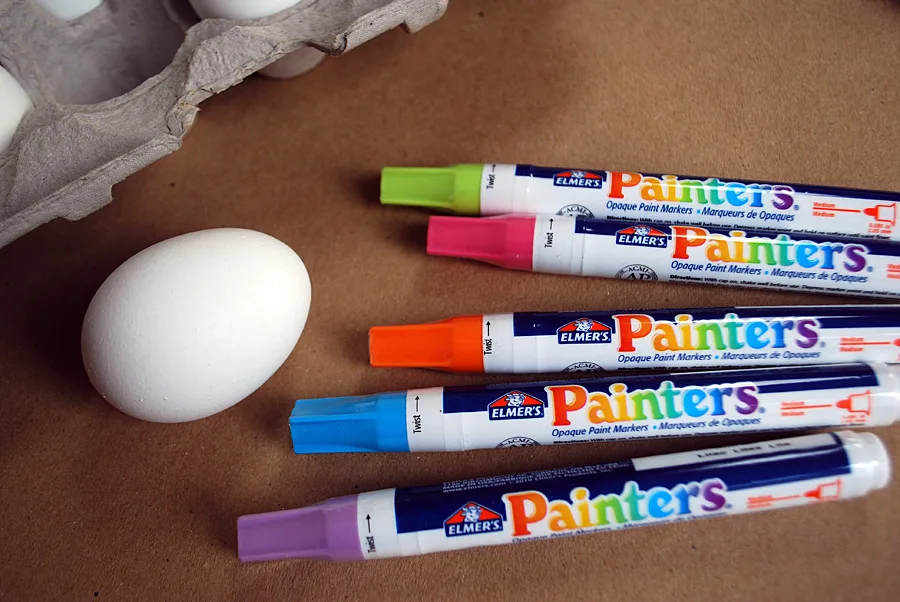 Paint pen Easter eggs kids craft idea