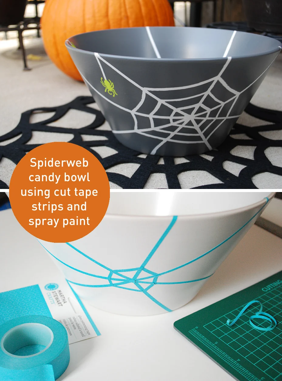 Painted Spiderweb Halloween Trick-Or-Treat Candy Bowl free project tutorial