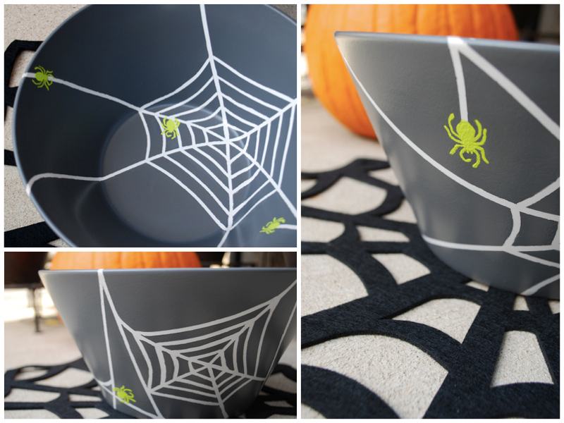 Painted Spiderweb Halloween Trick-Or-Treat Candy Bowl free project tutorial