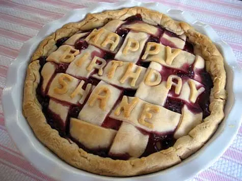 Personalized birthday rhubarb berry pie - Merriment Design
