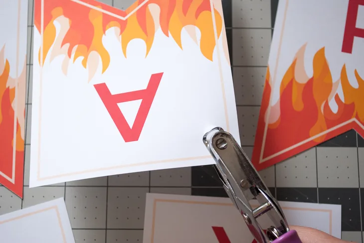 Super cute printable Fire and Flames personalized happy birthday banner for a modern fireman birthday party (or Planes Fire & Rescue inspired birthday party). Just download, type to personalize, print and cut!