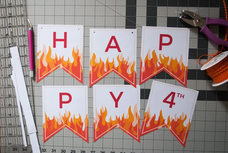 Super cute printable Fire and Flames personalized happy birthday banner for a modern fireman birthday party (or Planes Fire & Rescue inspired birthday party). Just download, type to personalize, print and cut!