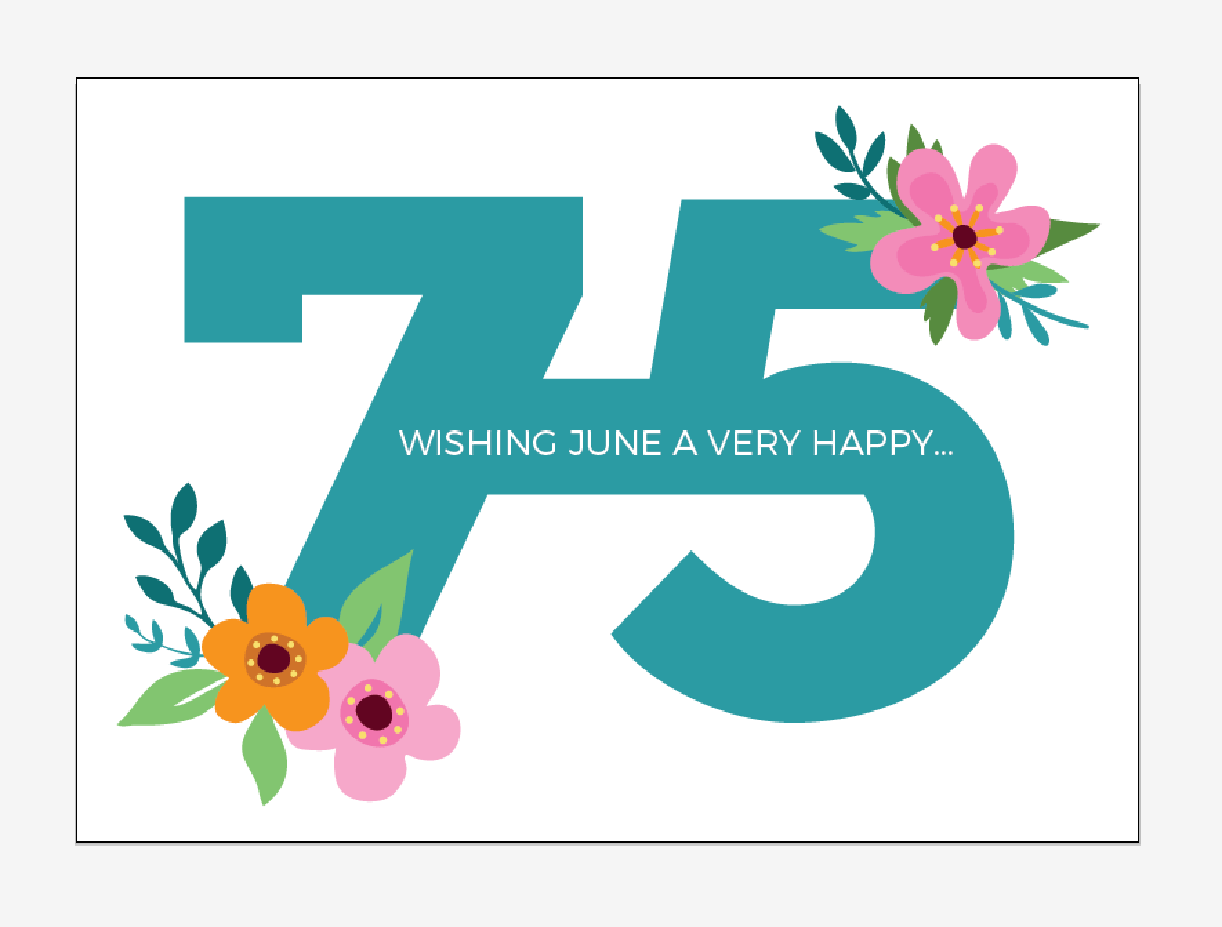 Here's a memorable and fun milestone birthday idea: a mailbox stuffed with personalized floral birthday postcards with well wishes from family and friends! Make them for 60th, 65th, 75th, 70th, 80th, 50th, 40th, 90th, 100th birthdays.