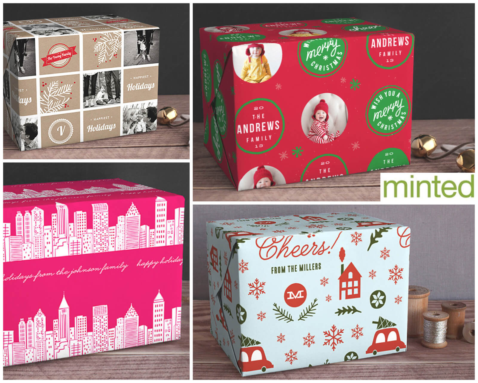 Personalized gift wrapping paper from Minted