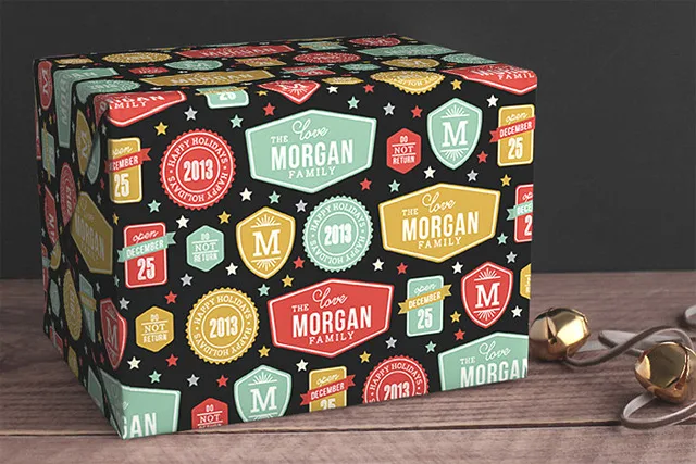 Personalized gift wrapping paper from minted - Merriment Design