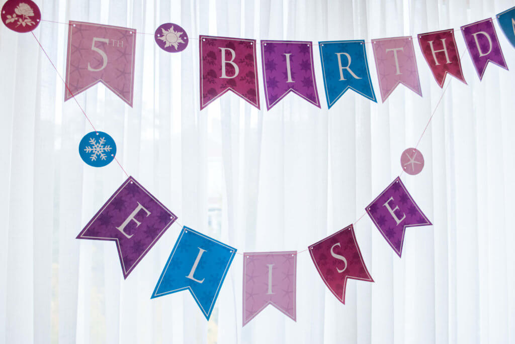 Personalized Disney Princess printable Happy Birthday Banner for a Princess Birthday Party - Frozen, Elsa, Anna, Rapunzel, Belle, Aurora, Tangled, Ariel, The Little Mermaid, Beauty and the Beast, Sleeping Beauty. Print one or mix and match!