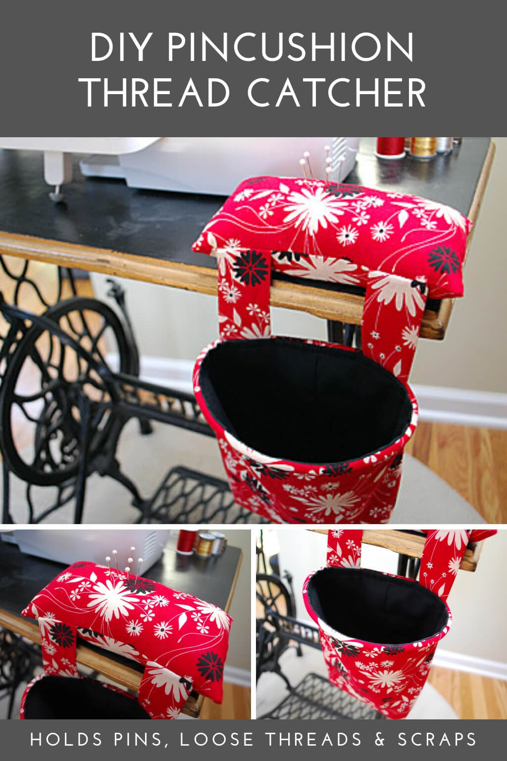 Pincushion thread catcher pattern and tutorial Merriment Design