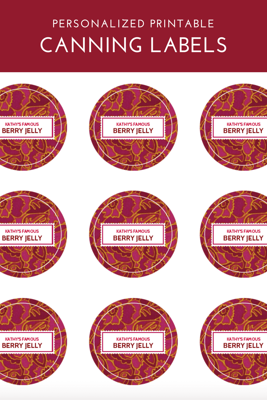 Canning Label Template In Five Cheery Colors Merriment Design