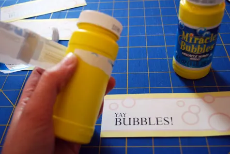 Printable free bubble labels for party favors by Kathy Beymer at Merriment Design