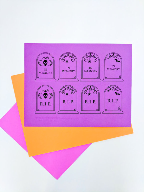 Tombstone Printable Halloween Cupcake Toppers Merriment Design