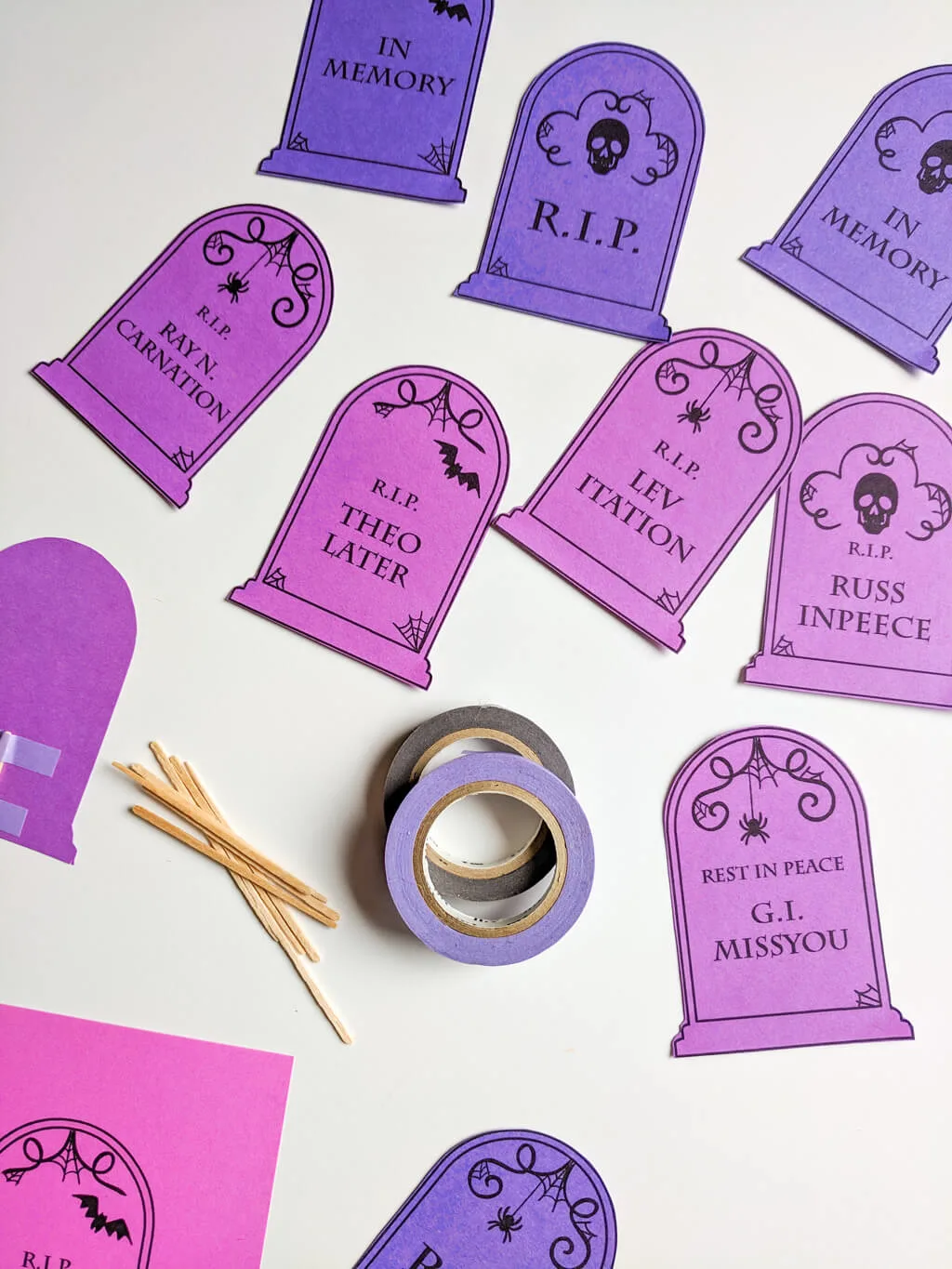 Printable Halloween funny tombstones