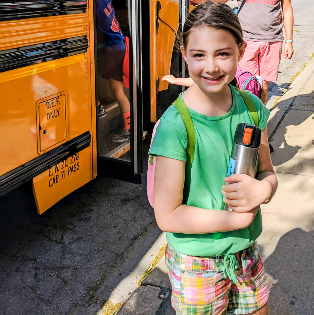 Getting on the bus to summer camp